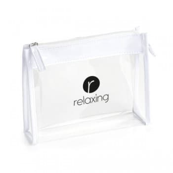 Clear PVC Bag with White trim and Zipper