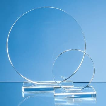 20cm x 12mm Clear Glass Circle Award