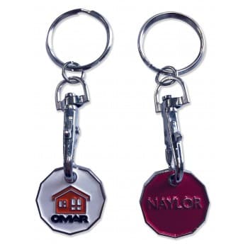 Trolley Coin Keyring - Enamelled - 2 Sides